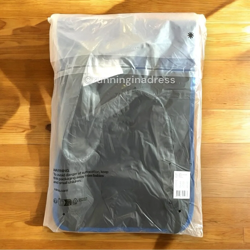 NWT Rains Waterproof Backpack W3 Mini In Color Waves Blue & Black